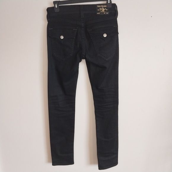 Men's LIKE NEW True Religion Black Rocco Skinny Jeans - Size 32/32 - Picture 4 of 9